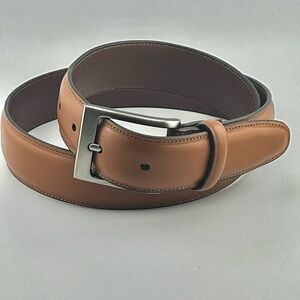 Raintree & Yorke 32" Full Grain Cowhide Leather Belt Silver Hardware 1 1/4" wide